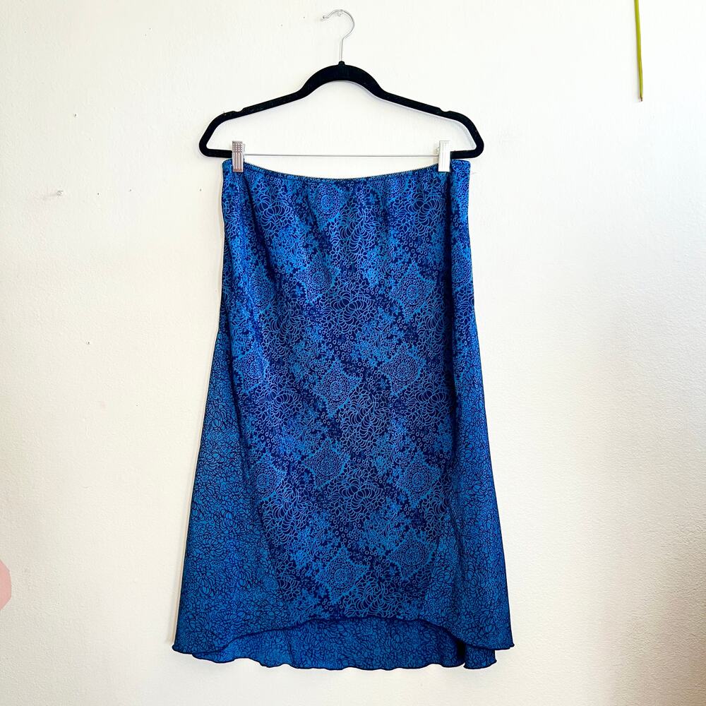 Norton McNaughton Blue Patterned Maxi Skirt